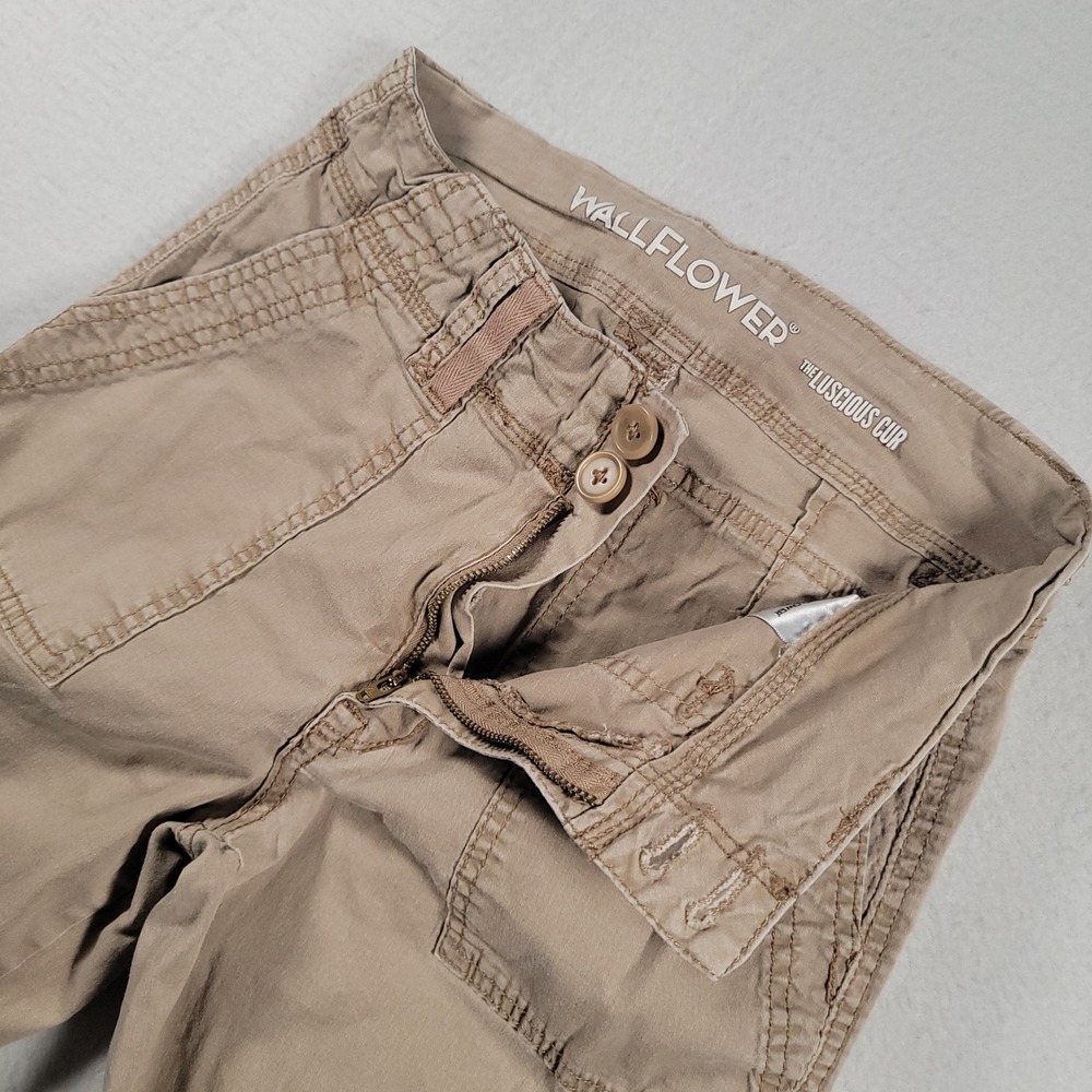 WallFlower Luscious Curvy Cargo Pants Womens 1 Khaki Tan Curvy Cotton Stretch